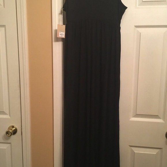 A:Glow Womens Size Large Black Maternity Sleeveless Knot Maxi Dress NEW NWT - Picture 3 of 6